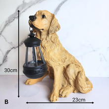 Load image into Gallery viewer, The Leaferie Azura dog puppy solar light garden ornament