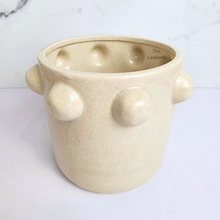 Load image into Gallery viewer, The Leaferie Eden white ceramic pot with studs