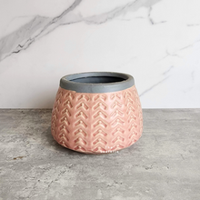 Load image into Gallery viewer, The Leaferie Osamu Pot. pink shallow ceramic pot.