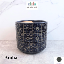 Load image into Gallery viewer, The Leaferie Aroha blue ceramic pot.