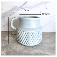 Load image into Gallery viewer, The Leaferie Nuvora jug pot. 2 colors blue and white. ceramic material