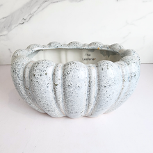 Load image into Gallery viewer, The Leaferie Bria shallow blue pot. ceramic material