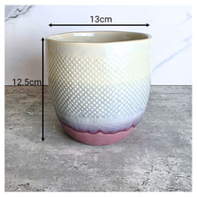 Load image into Gallery viewer, The Leaferie Harlan flowerpot. ceramic material. red base