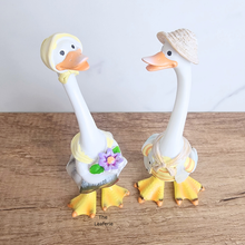 Load image into Gallery viewer, The Leaferie Milo and Mable Duck decoration. made from Resin. set of 2
