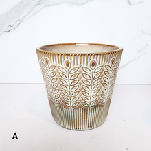 Load image into Gallery viewer, The Leaferie Sage FLowerpot. 2 colour ceramic pot