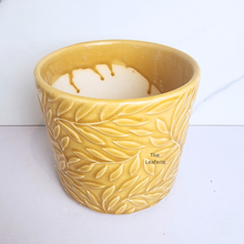 Load image into Gallery viewer, The Leaferie Mackenzie yellow flowerpot. ceramic material