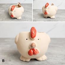 Load image into Gallery viewer, The Leaferie Allie Animal Series 3. 6 designs ceramic mini pots. Design B