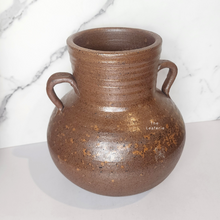 Load image into Gallery viewer, The Leaferie Atticus bug brown pot with handle.