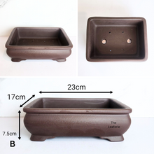 Load image into Gallery viewer, The Leaferie Bonsai Pot eries 72. zisha material. 4 designs. rectangular and oval