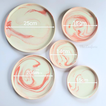 Load image into Gallery viewer, Pink Marbled Ceramic Trays (5 sizes)