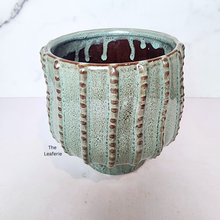 Load image into Gallery viewer, The Leaferie Ruona green bluish ceramic pot