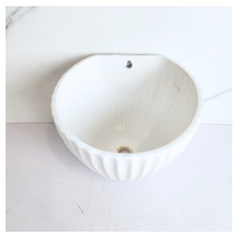 Load image into Gallery viewer, Niva Wall Hanging white ceramic Pot 'LEAFERIE' branding on a marble background
