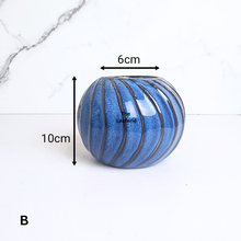 Load image into Gallery viewer, The Leaferie Moreno blue round pot. 2 sizes ceramic pot