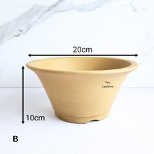 Load image into Gallery viewer, The Leaferie Bonsai Series 74. yellow zisha pot. 2 sizes. purplesand
