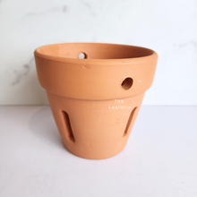 Load image into Gallery viewer, The Leaferie Yui Terracotta pot with holes . suitable for orchid.