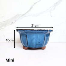 Load image into Gallery viewer, The Leaferie Bonsai flowerpot series 69. 2 colour blue and green and 2 sizes. ceramic material