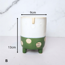 Load image into Gallery viewer, The Leaferie Mikkola flowerpot . 2 designs face design ceramic pot.