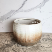 Load image into Gallery viewer, The Leaferie Sotiria Large flowerpot. white and brown base ceramic pot.
