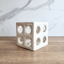 Load image into Gallery viewer, The Leaferie Leone hanging orchid planter. ceramic white pot