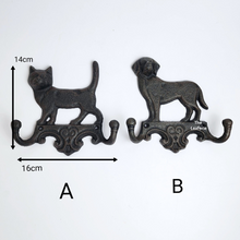Load image into Gallery viewer, The Leaferie Cast Iron hook. cat and dog hook