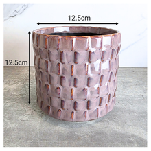 Load image into Gallery viewer, Boden Textured ceramic pot on a gray surface with 'LEAFERIE'
