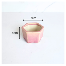 Load image into Gallery viewer, The Leaferie Bonsai pot series 81. hexagon ceramic pot. 5 colours