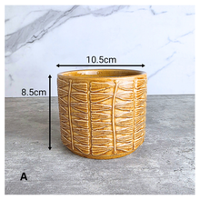 Load image into Gallery viewer, The Leaferie Otto pot 2 colors yellow and red ceramic pot.