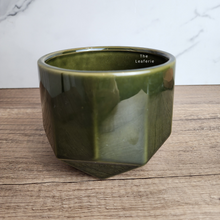 Load image into Gallery viewer, The Leaferie Sarah green flowerpot. ceramic material