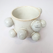 Load image into Gallery viewer, The Leaferie Kangas white ceramic pot with stud.