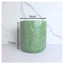 Load image into Gallery viewer, The Leaferie Cireva cermaic green floral pot
