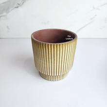 Load image into Gallery viewer, The Leaferie Mercen Beige stripe ceramic pot