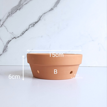 Load image into Gallery viewer, HANNA Terracotta Flowerpots with Holes (Shallow) 4 Sizes
