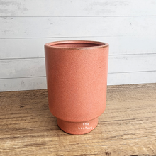 Load image into Gallery viewer, The Leaferie Raiden tall flowerpot. orangey red ceramic pot
