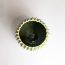 Load image into Gallery viewer, The Leaferie Gotilda green plant pot. ceramic planter.  top view