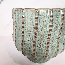 Load image into Gallery viewer, The Leaferie Ruona green bluish ceramic pot