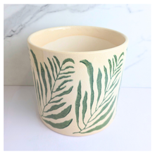 Load image into Gallery viewer, Leif Ceramic planter with leaf pattern on a white background, featuring the brand 'LEAFERIE'.