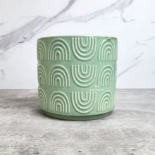 Load image into Gallery viewer, The Leaferie Dagan green flowerpot. ceramic material