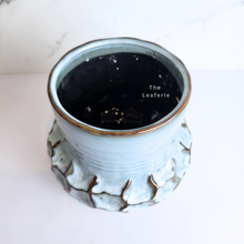 Load image into Gallery viewer, The Leaferie Ofelia blue ceramic pot with legs