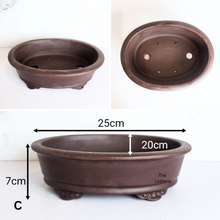 Load image into Gallery viewer, The Leaferie Bonsai Pot eries 72. zisha material. 4 designs. rectangular and oval