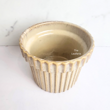 Load image into Gallery viewer, The Leaferie Willow beige flowerpot. ceramic material