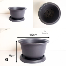 Load image into Gallery viewer, Plastic Bonsai Pots (11 Designs) With Trays
