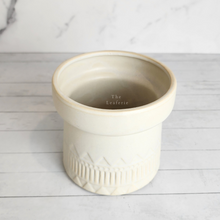 Load image into Gallery viewer, The Leaferie Reign white castle like ceramic flowerpot.