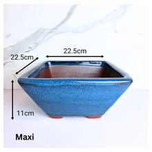 Load image into Gallery viewer, Leaferie Bonsai series 85 ceramic bonsai pots with 'LEAFERIE' branding and 'bonsai 85' text.