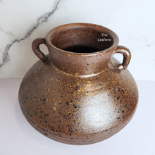 Load image into Gallery viewer, The Leaferie Arlo big brown pot. with ears. ceramic material