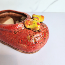 Load image into Gallery viewer, The Leaferie Bea Shoe red pot. ceramic material