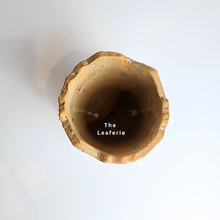 Load image into Gallery viewer, The Leaferie Yngvild terracotta pot with tray. Rustic and rugger planter. top view