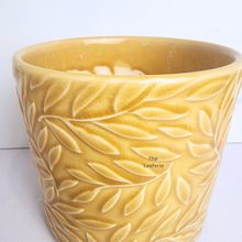 Load image into Gallery viewer, The Leaferie Mackenzie yellow flowerpot. ceramic material