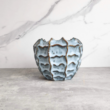 Load image into Gallery viewer, The Leaferie Jin FLowerpot. 2 designs grey and blue. ceramic material