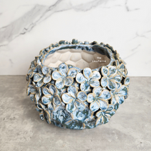 Load image into Gallery viewer, The Leaferie Ariel blue flower petal pot. ceramic material