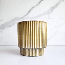 Load image into Gallery viewer, The Leaferie Mercen Beige stripe ceramic pot